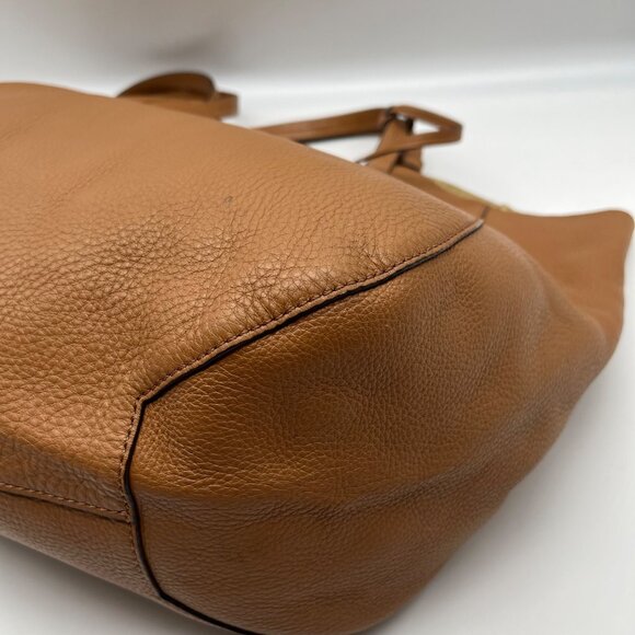 Michael Kors Camel Pebbled Leather Mae Reversible Tote Bag - Picture 8 of 11